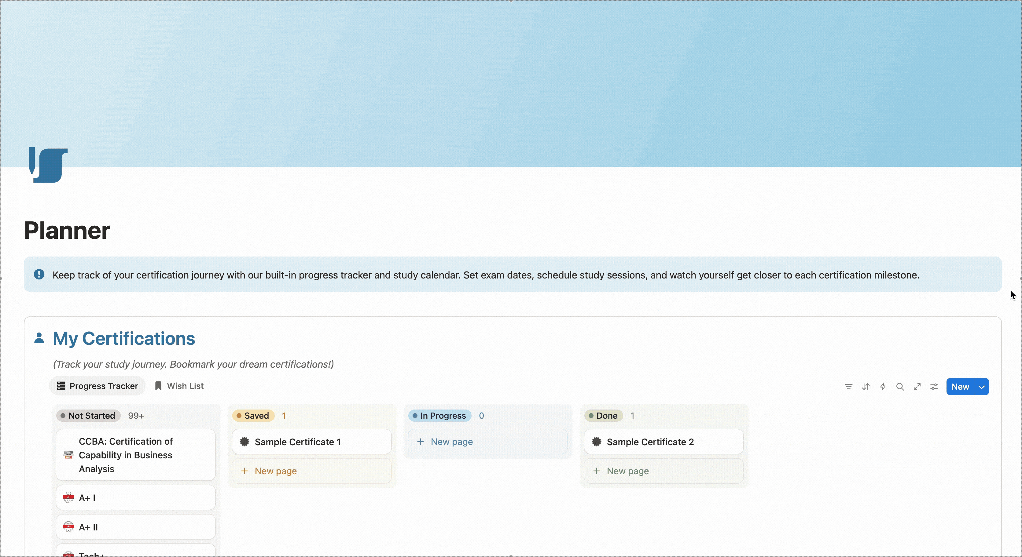 Planner scroll through